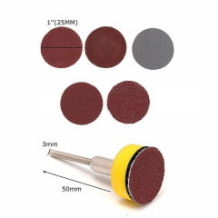 Jogo 100 Peças Mini Lixas Com 5 Grãos Polimento Para Micro Retífica