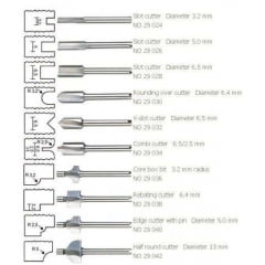 Kit Com 10 Brocas fresas Dremel Tupia CNC, Para Micro Retífica e Utilizado em Madeira.