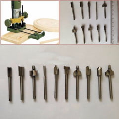 Kit Com 10 Brocas fresas Dremel Tupia CNC, Para Micro Retífica e Utilizado em Madeira.