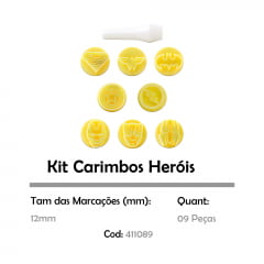 Kit Carimbos Marcadores Decorativos Blue Star Para Doces, Bombons, Brigadeiro e Beijinho C/ 09 Peças